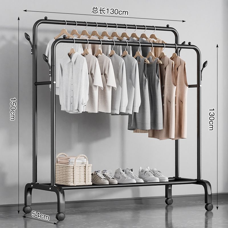 Percha de secado de ropa de piso dormitorio doméstico colgar ropa plegable de una sola varilla simple dormitorio interior móvil percha de sombrero