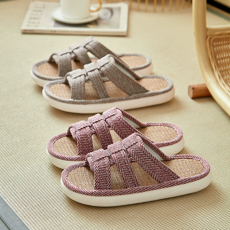 Японские бесшумные льняные тапочки летом впитывают пот