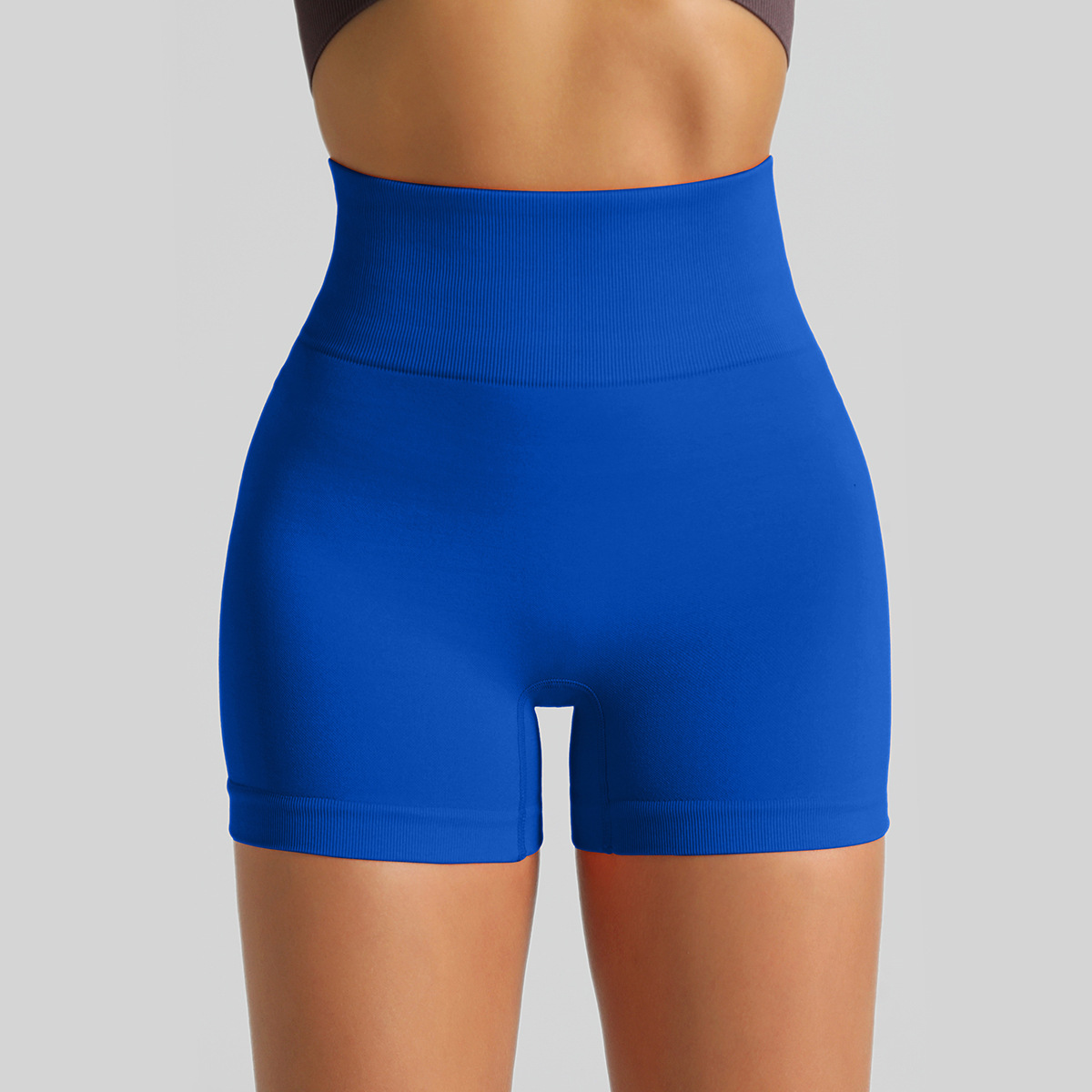 Pantalones cortos de Yoga de punto sin costuras transfronterizas Peach Hip lifting pantalones de fitness de cintura alta pantalones cortos deportivos para correr tres puntos mujeres