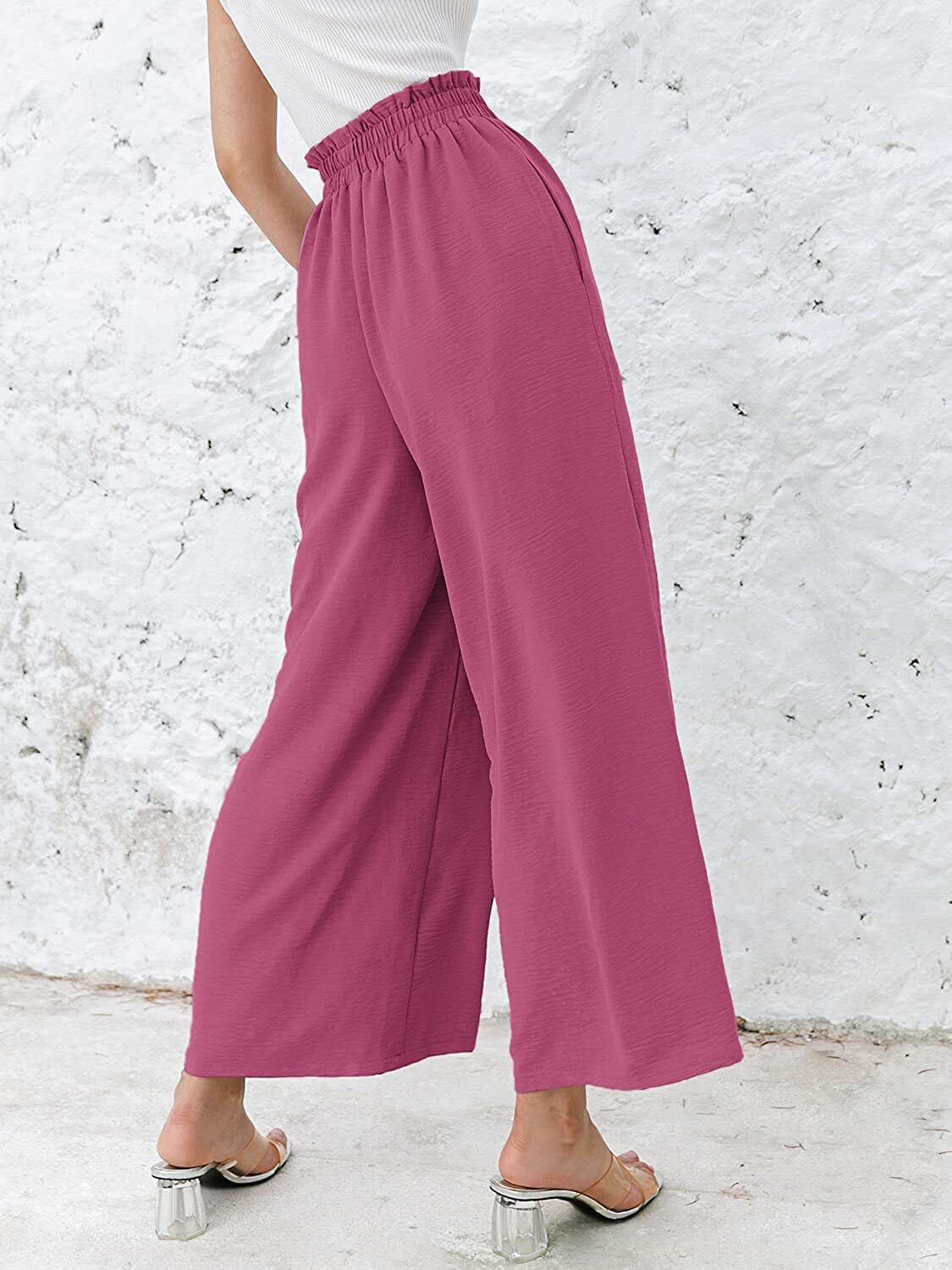 Women's Daily Simple Style Solid Color Ankle-length Pleated Wide Leg Pants display picture 31