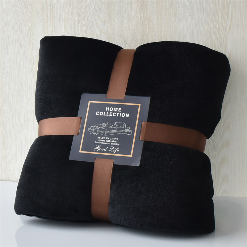 Manta pequeña de comercio exterior, manta de lana de coral, manta de viaje de siesta de cuatro estaciones, franela de color sólido, regalo de yoga grueso al por mayor