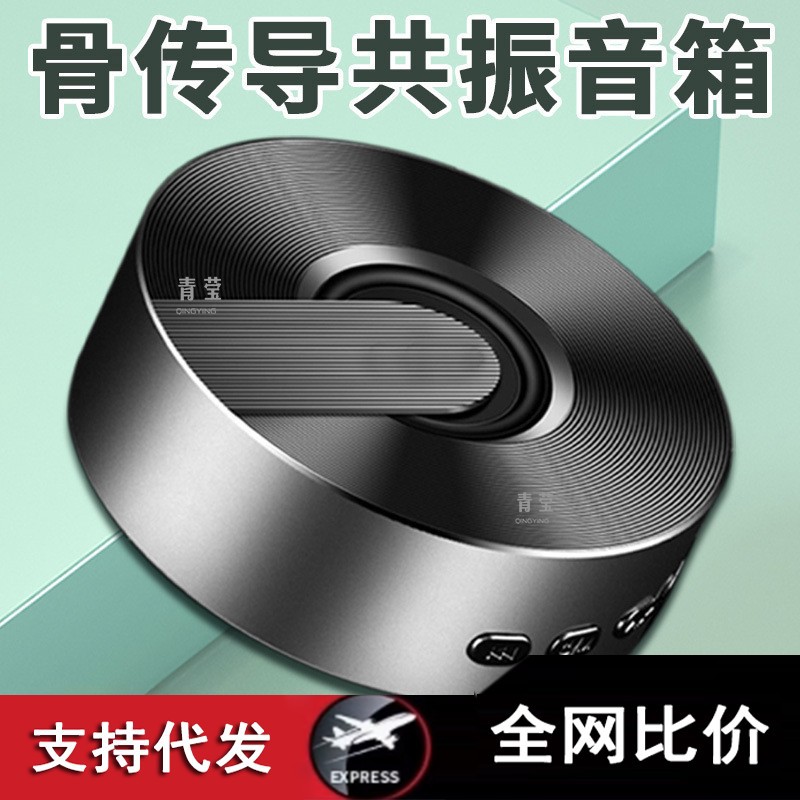 Bone Conduction Resonance Speaker Small Indoor Small Steel Cannon Outdoor Large Volume Subwoofer Home Car Bluetooth Qingying