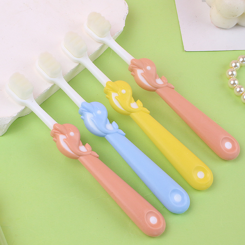 Children's cartoon toothbrush 2-6-12 years old infant children's soft hair care gum ten thousand soft hair toothbrush