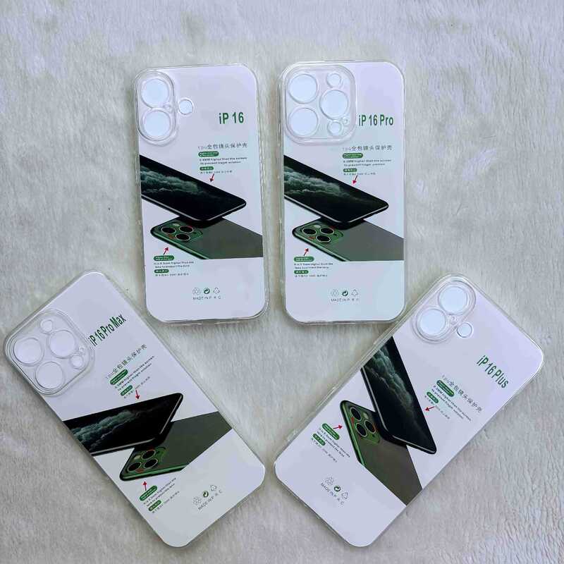 Transparent Tpu Suitable for Apple 16 Mobile Phone Case 14 Anti-Fall 13 Silicone 15 Simple 17 Fine Hole Protective Cover Wholesale