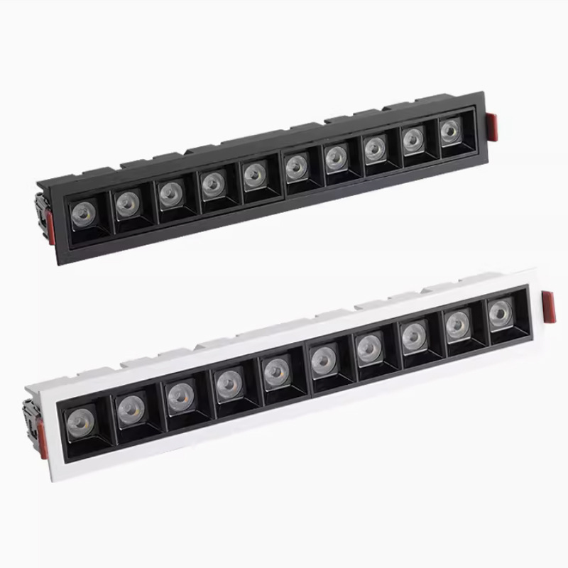 Embedded luz de la tira de la parrilla tira de LED foco antideslumbrante luz de techo pasillo sin luz principal iluminación de pared Luz de lavado