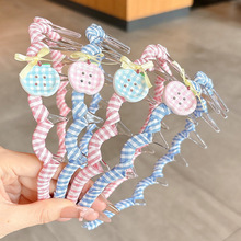 韩系格子儿童发箍女2025新款高颅顶夏天头箍女童日常外戴发卡头饰