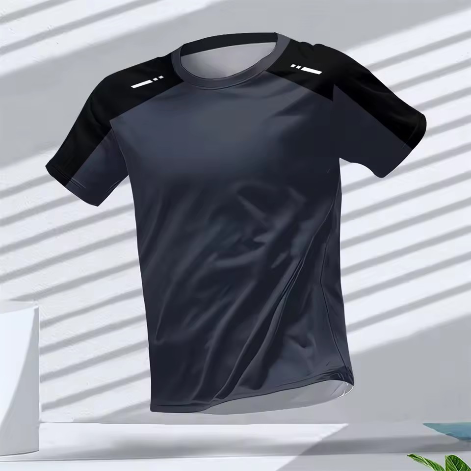 Europa y América AliExpress Cross-border hombres deportes de verano malla suelta transpirable y deshumidificación manga corta cuello redondo camiseta impresión 3D