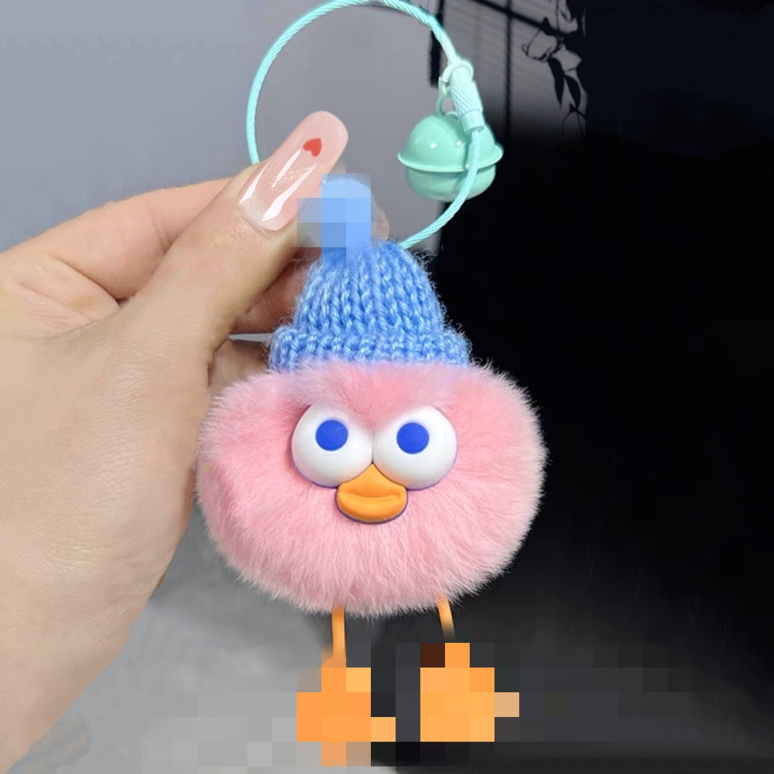 Real Rex conejo piel divertido bola elfo llavero ojos grandes pato muñeca regalo llavero bolsa colgante