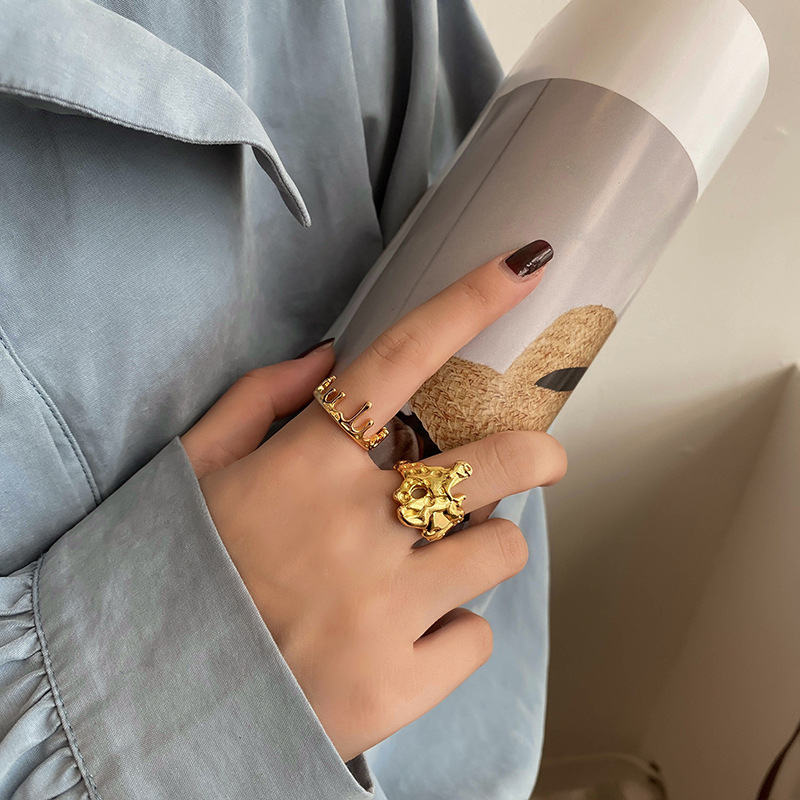 Korean version of the crownshaped opening adjustable irregular finger ringpicture4