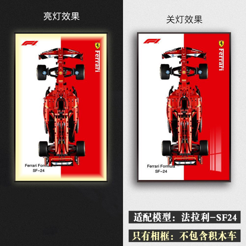 sain适用于乐高42207法拉利SF24红牛42206方程式F1积木上墙相框|undefined