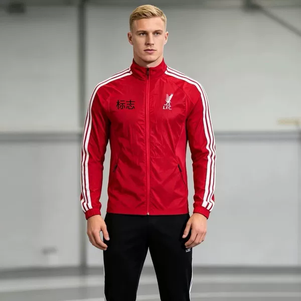 Football team uniform, windproof jacket, men's stand-up collar training jacket, outdoor sports jacket, customizable with team name