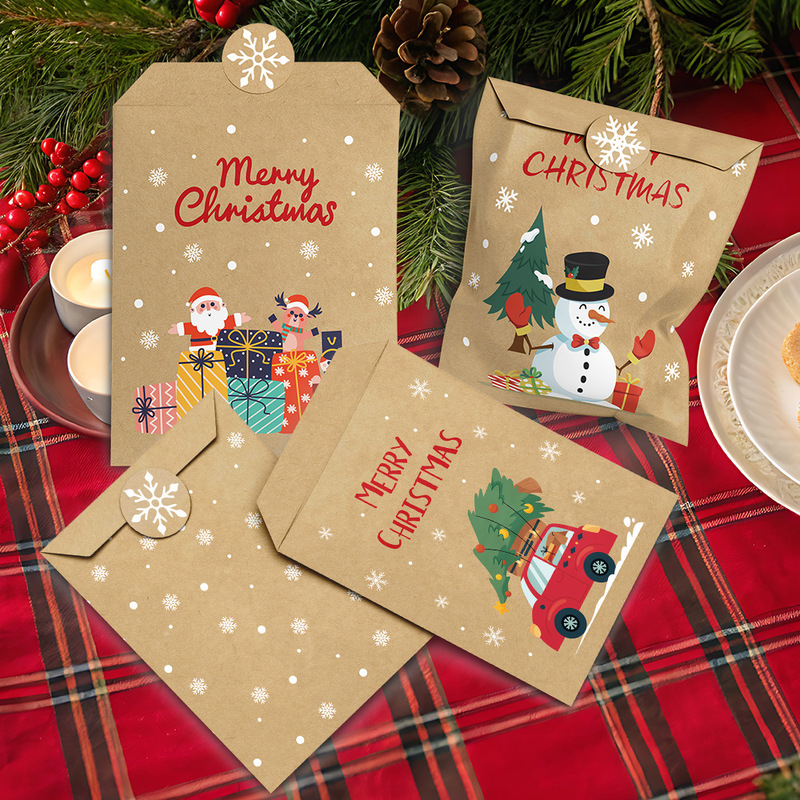 クリスマス小さな封筒バッグ紙袋クリスマス装飾包装ギフトバッグオリジナルクリスマスグリーティングカードギフト小さな収納袋|undefined