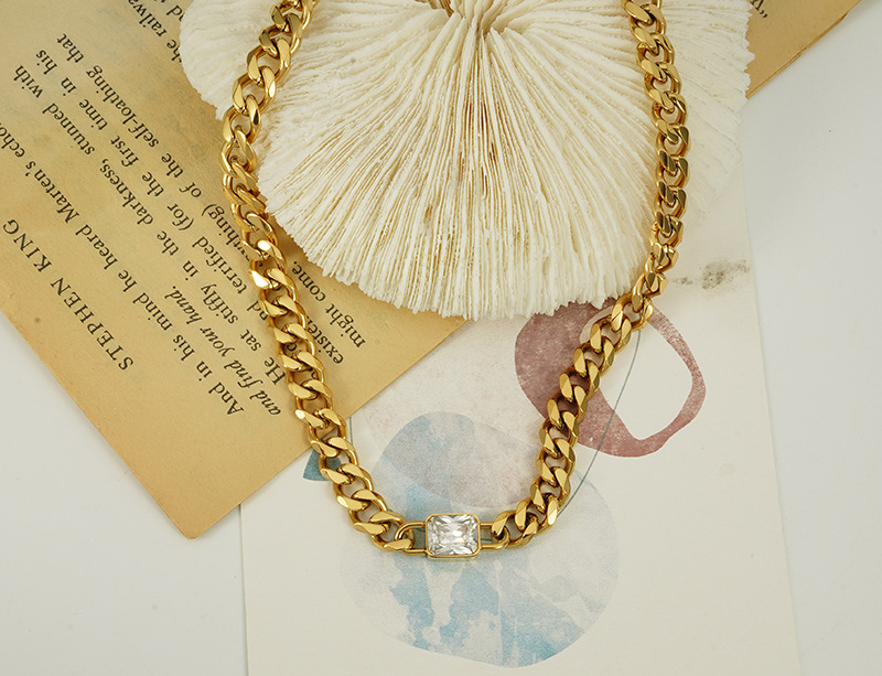 retro personality simple 18k gold fashion hiphop niche design thick necklacepicture4