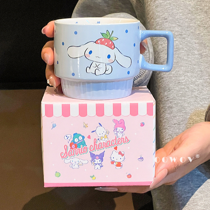 三丽鸥HelloKitty陶瓷马克杯女生高颜值情侣咖啡水杯家用生日礼物|undefined