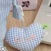 Blue plaid love pendant