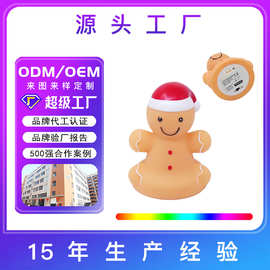 圣诞主题姜饼人造型七彩变幻电池小夜灯 轻便搪胶材质卡通装饰氛