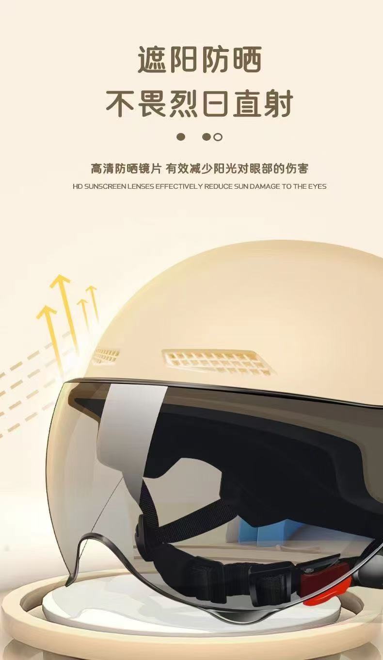 New national standard 3C certified electric vehicle helmet for men and women, summer sun protection motorcycle safety helmet, lightweight half helmet, available from manufacturer