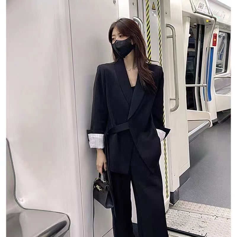 Sister-In-Law's Same Style 2025 Spring & Fall New Large Size Fat mm Loose Age-Reducing Wide-Leg Pants Two-Piece Suit Suit for Women