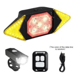 USB recargable bicicleta luz de giro control remoto inalámbrico bicicleta luz trasera faro bicicleta de montaña dirección Luz de montar