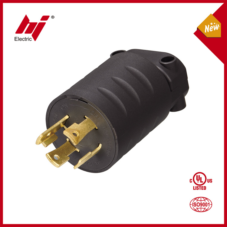 NEMA L14-30美式发电机防松插头 美标自锁四芯工业插头 带锁插头