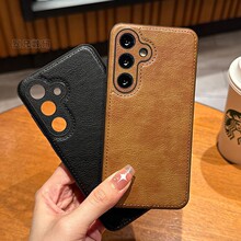 适用三星s24手机壳真皮s24ultra保护套牛皮全包防摔s24+外壳新款g