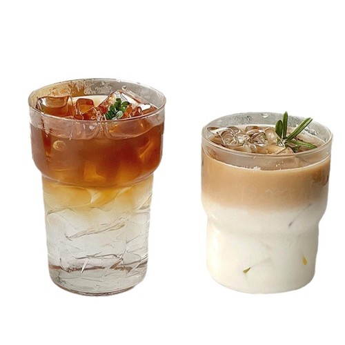 Ins Slim Ice American Coffee Cup High Borosilicate Heat Resistant Glass Drinking Cup Latte Juice Milk Tea Cup
