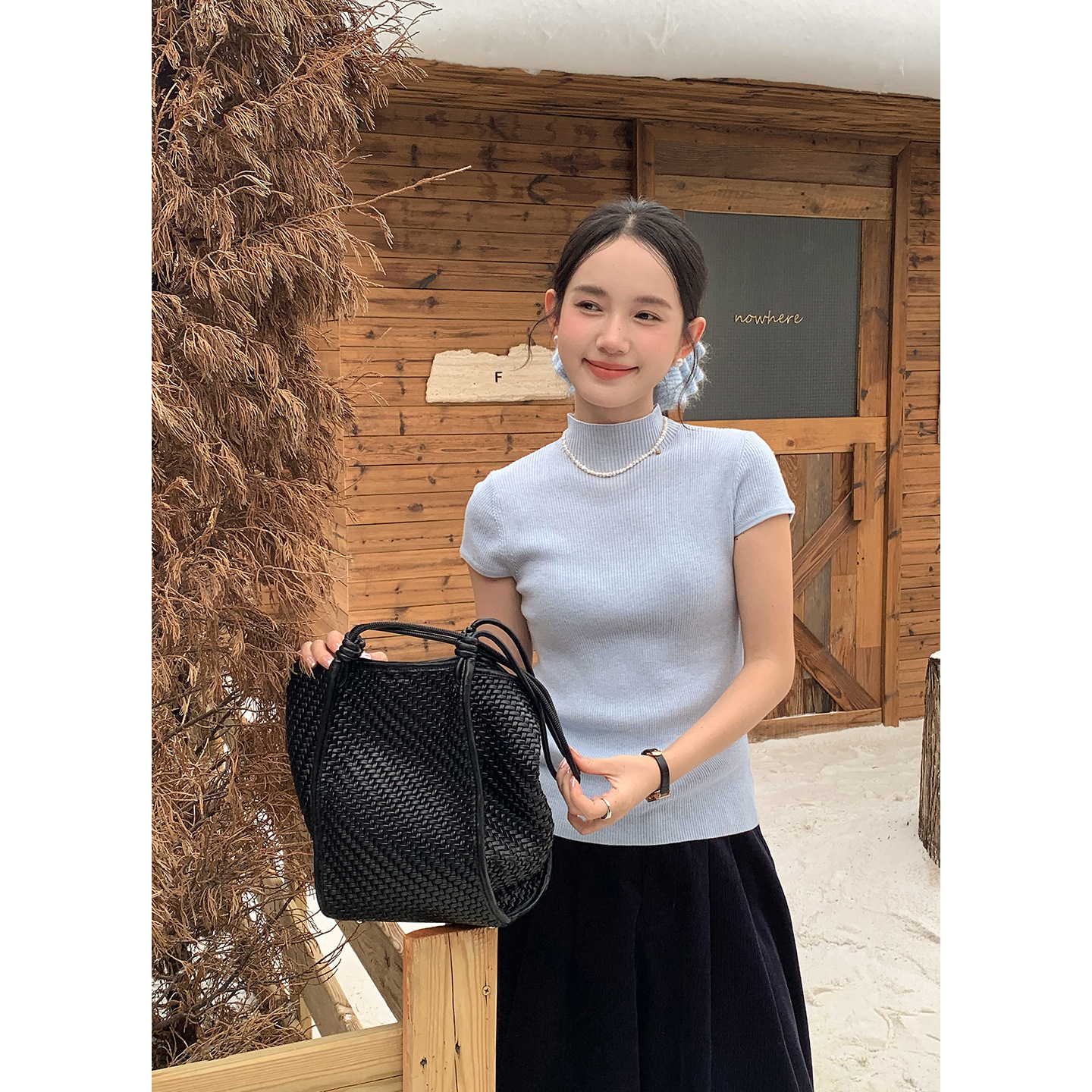 【No Returns or Exchanges】Wool Brushed Thickened Half-High Collar Base Shirt, Regular Shoulder, Slim-Fit Knit Top for Women 0530