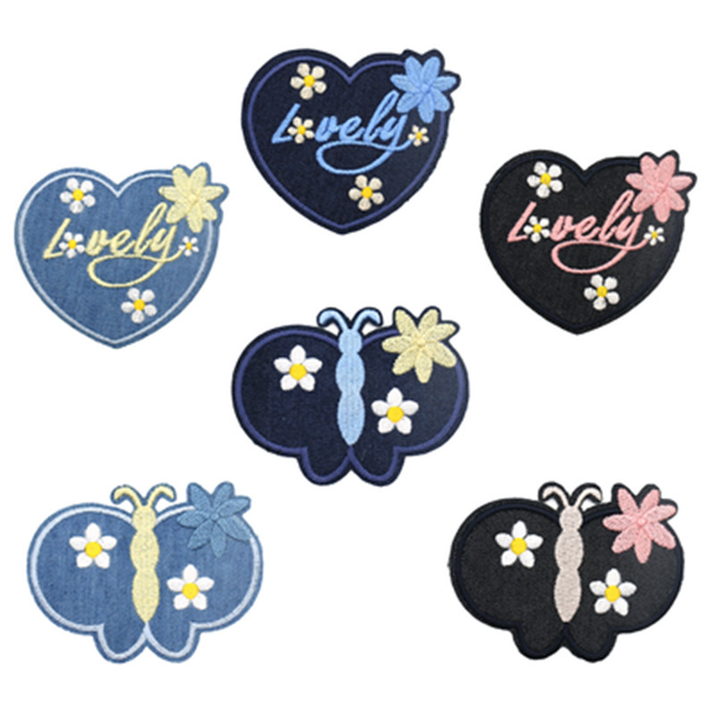 New Arrival Butterfly Love Denim Sweater Shirt Elbow Patch Patch Patch DIY Decorative Decal