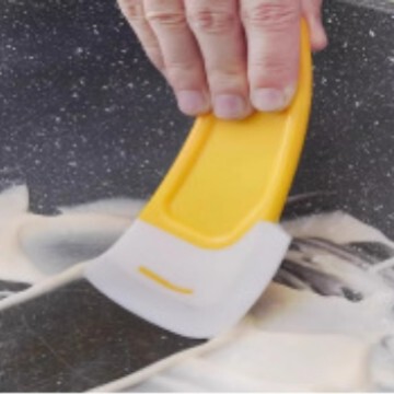 Kitchen Pot Bottom Cleaning Silicone Scraper, High Temperature Resistant Frying Pan Scraper, Yellow Soft Head Cleaner, Stain Removal Scraper