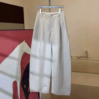 白色弯刀裤女春秋季2026新款垂感休闲小个子直筒西装裤宽松阔腿裤