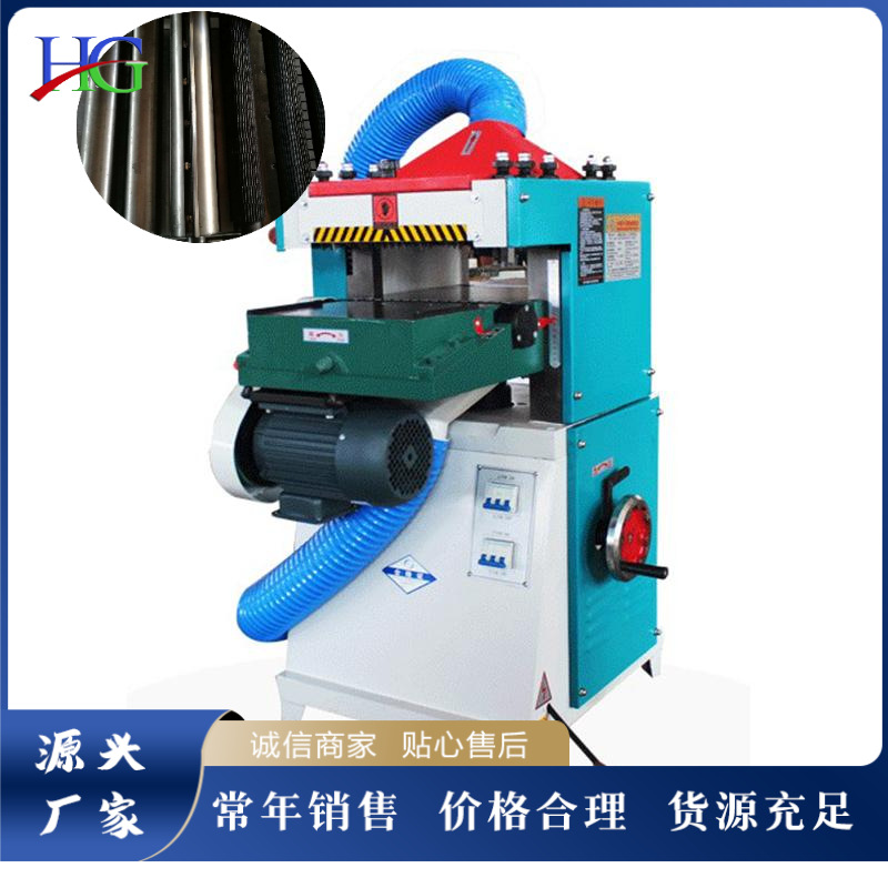 家具板材双面压刨机  三进两出木工刨机  电动式自配吸尘平刨机