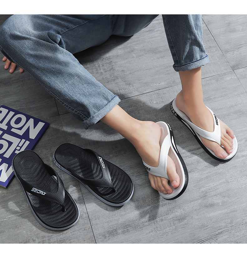 Pantofole personalizzate a spina di pesce per capispalla estivi sportivi casual Piedini con clip in PVC Sandali da spiaggia da uomo con fondo piatto_voghion.com