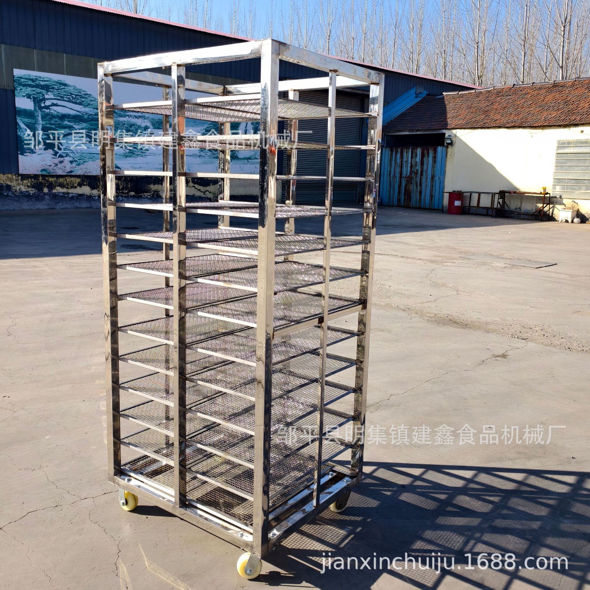 不锈钢海参烘干架子车36盘馒头小推车海带丝烘干推车