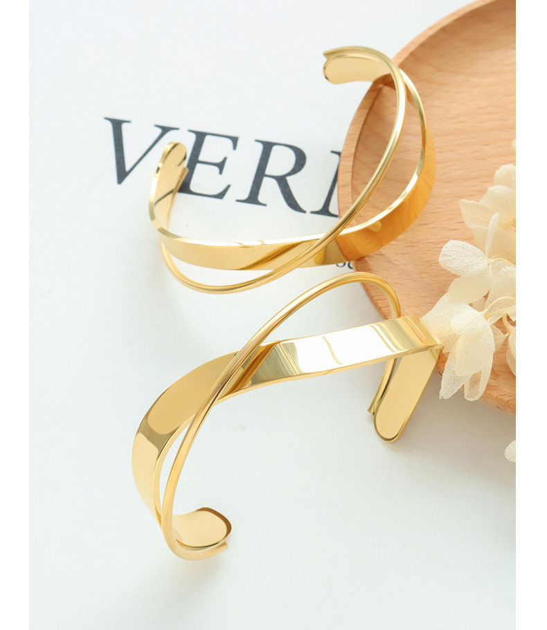 Simple Style Solid Color Titanium Steel Bangle Plating Stainless Steel Bracelets