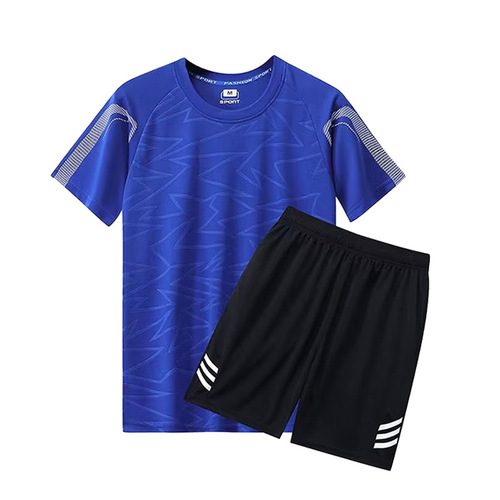 Sports short-sleeved T-shirts for couples, summer breathable quick-drying clothes, loose ice silk casual thin fitness training set