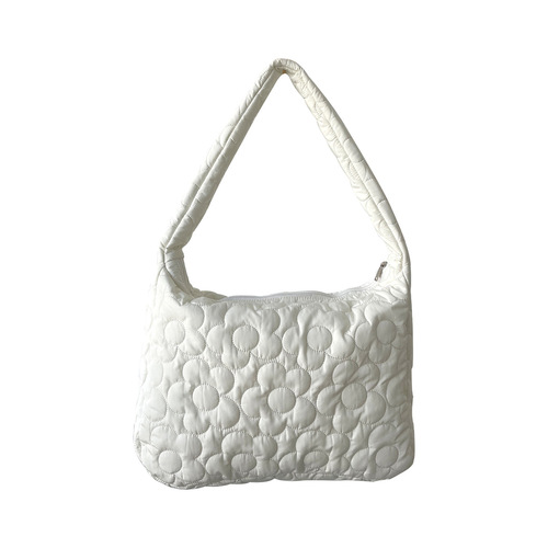 Amazon cross-border supply/winter milk white pleated dumpling bag large capacity one-shoulder crossbody bag quilted cloud bag