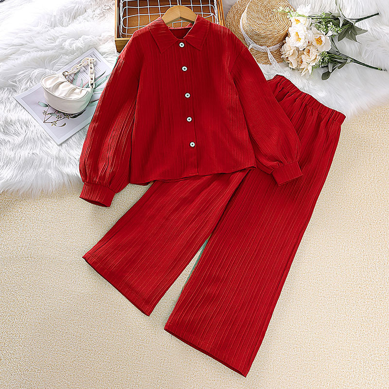 Mädchen Langarmshirt Und Weite Hose Zweiteiler Set_voghion.com