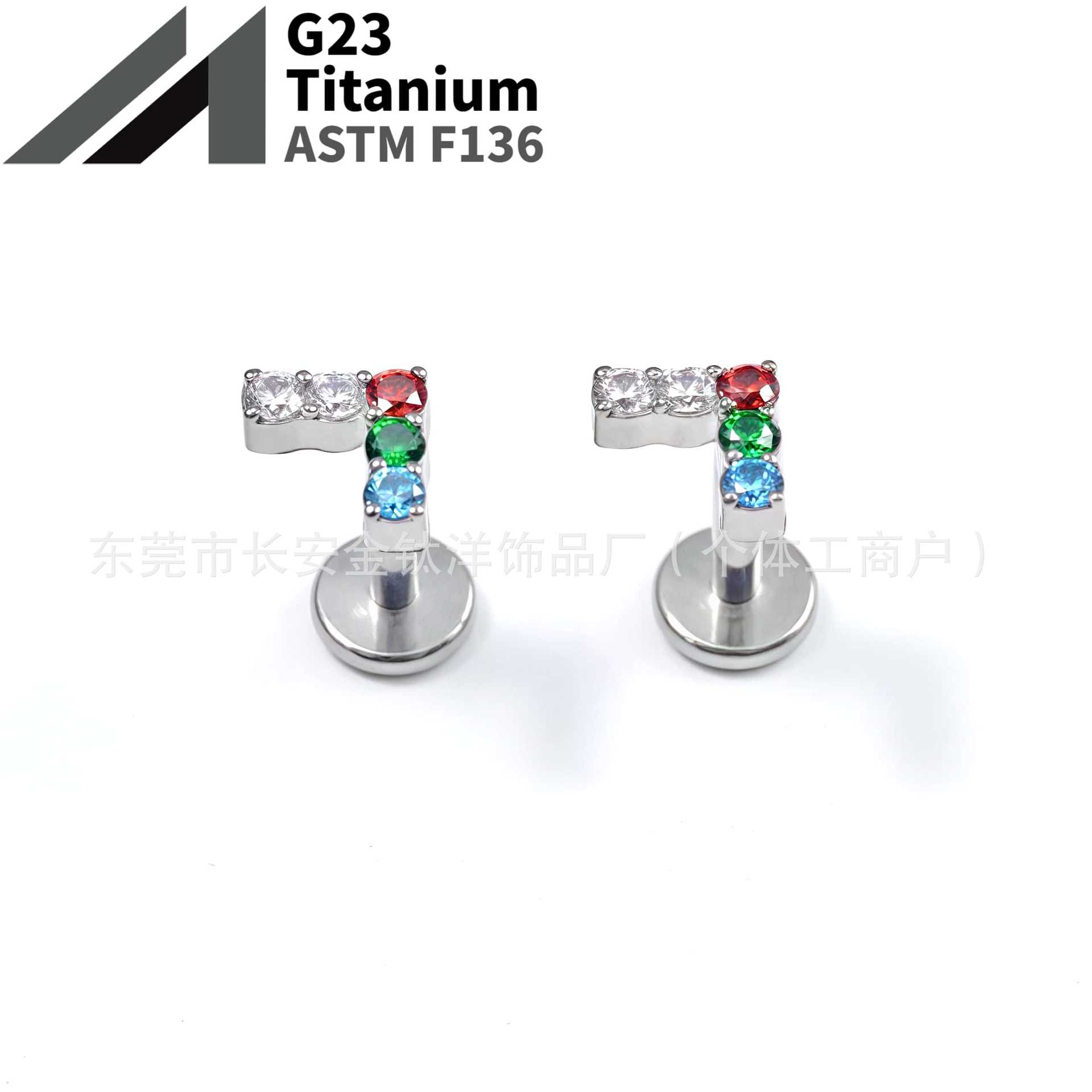 16G labret stud size and finish detail