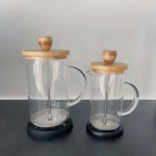 咖啡壶家用法式滤压壶玻璃冲茶器手压过滤杯冲泡冷萃壶竹木法压壶