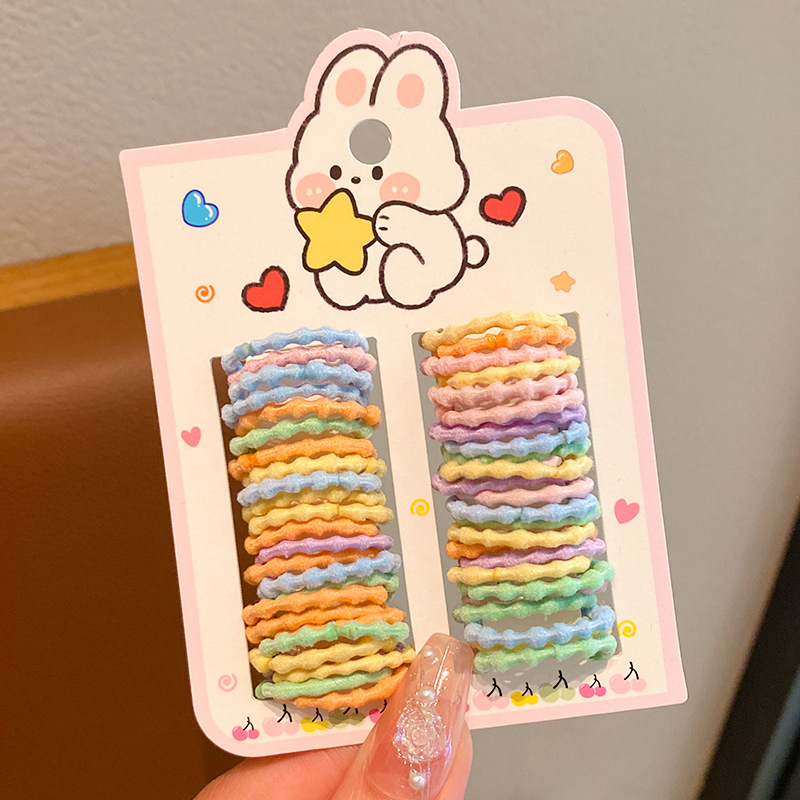 Correa de goma coreana para niños pulgar anillo de cabello para niñas corda de cabello para bebés pequeños corda de cabello para niños pequeños