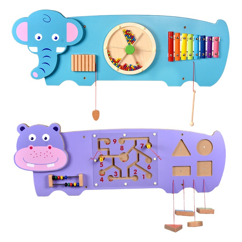 Juguetes educativos de madera para jardín de infancia, juegos de pared, tableros de actividades grandes de madera maciza, juguetes educativos, decoraciones de pared