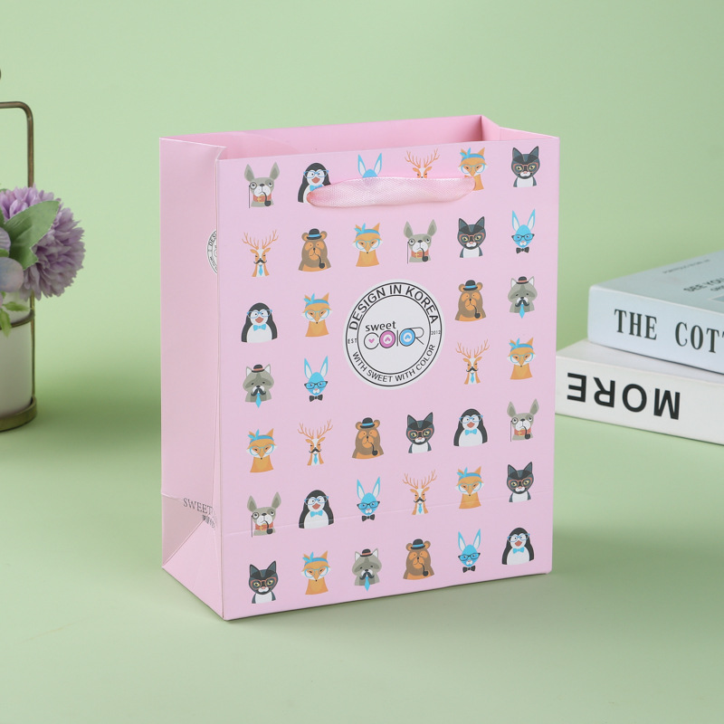 卡通儿童礼品手提袋定制 节日送礼纸袋礼物袋 可爱服装袋礼物袋子