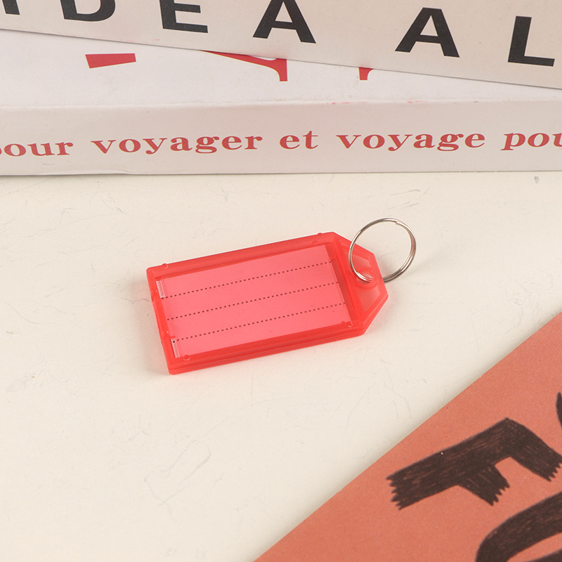 Claves de plástico PP de color plegable etiqueta de etiqueta de equipaje etiqueta de hotel número de etiqueta de marca llavero