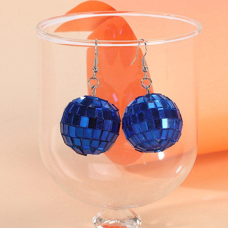 Alloy Ear Needle Material 1 Pair Retro Round Patchwork Glass Glass Drop Earrings