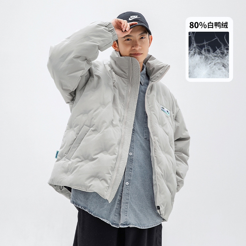 Estilo coreano de los hombres japoneses engrosada abajo chaqueta de los hombres 2023 de invierno nueva moda Suelta todo partido soporte collar abrigo Q