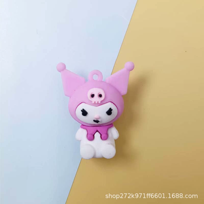 Ключница (Sanrio) кулон из силикона Kuromi, милый рождественский талисман, 3 × 1 × 4 см, assorted