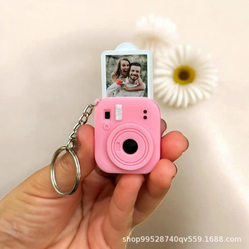 Cross-Border Dropshipping of Popular Products: 3D Printed Instant Photo Keychain That Can Hold Small Photos, with All Colors Customizable