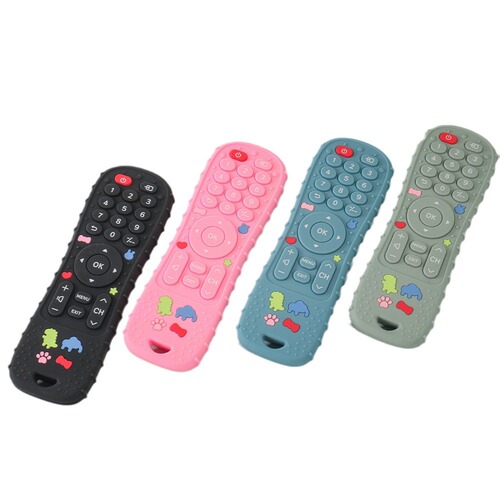 Silicone Remote Control Teether Baby Platinum Soft Silicone Odorless Baby Teething Toy Calculator Chewer
