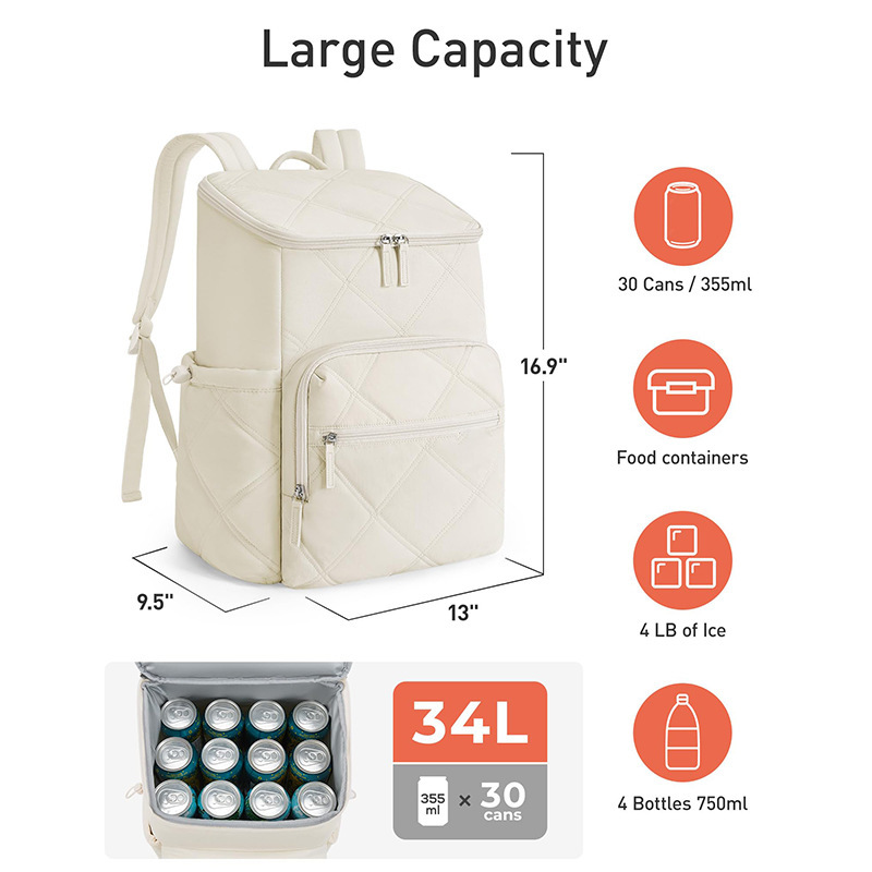 Amazon nuevo aislamiento mochila enfriador impermeable a prueba de fugas mochila refrigerada bolsa de refrigeración suave viaje de playa picnic