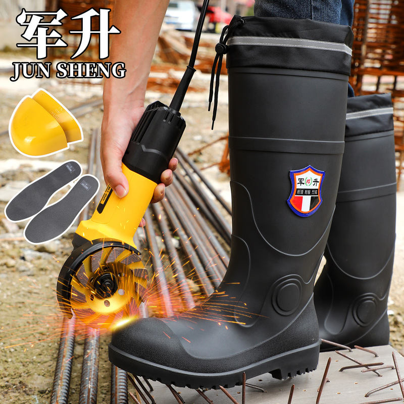 Anti-Stab Steel-Toe Labor Protection Water Shoes, Anti-Smash Water Boots, Thickened Safety Construction Site Special Rain Boots, Waterproof Military Rain Boots for Men Anti-Stab Steel-Toe Labor Protection Water Shoes, Anti-Smash Water Boots, Thickened Safety Construction Site Special Rain Boots, Waterproof Military Rain Boots for Men